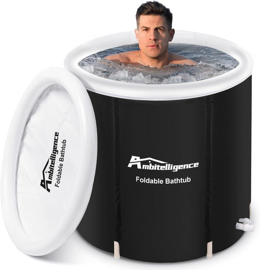 Recovery-baquet à glace, baignoire à glace pliable en plein air, baignoire de thérapie d'eau froide portable pour remise en forme pour les athlètes, baignoire à glace isolée de longue durée, seau de trempage de spa