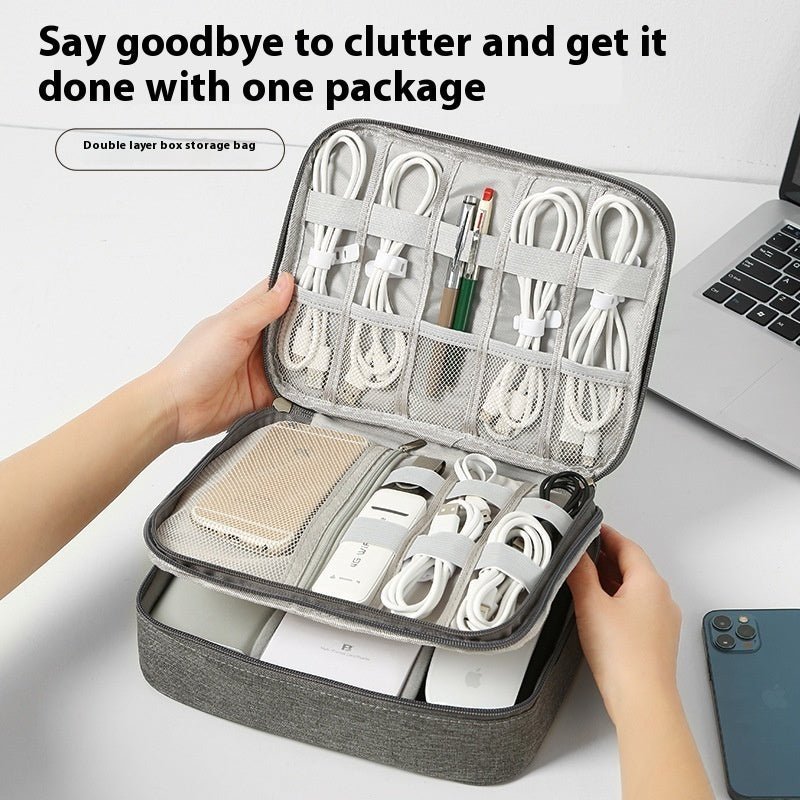 Data Cable Storage Bag Mobile Power Box Travel Portable Digital Accessories Organizing Folders - tout pour vous, Madame!