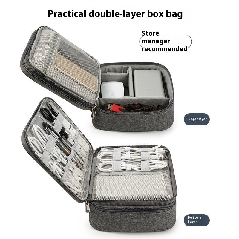 Data Cable Storage Bag Mobile Power Box Travel Portable Digital Accessories Organizing Folders - tout pour vous, Madame!